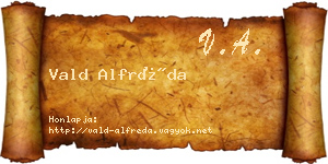 Vald Alfréda névjegykártya